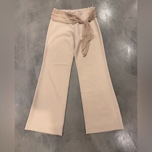 Elegant Cream Wide-Leg Pants